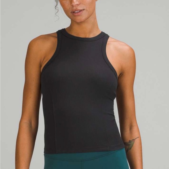 Lululemon Athletica Black High-Neck Tank with Bra inserts - Picture 1 of 4